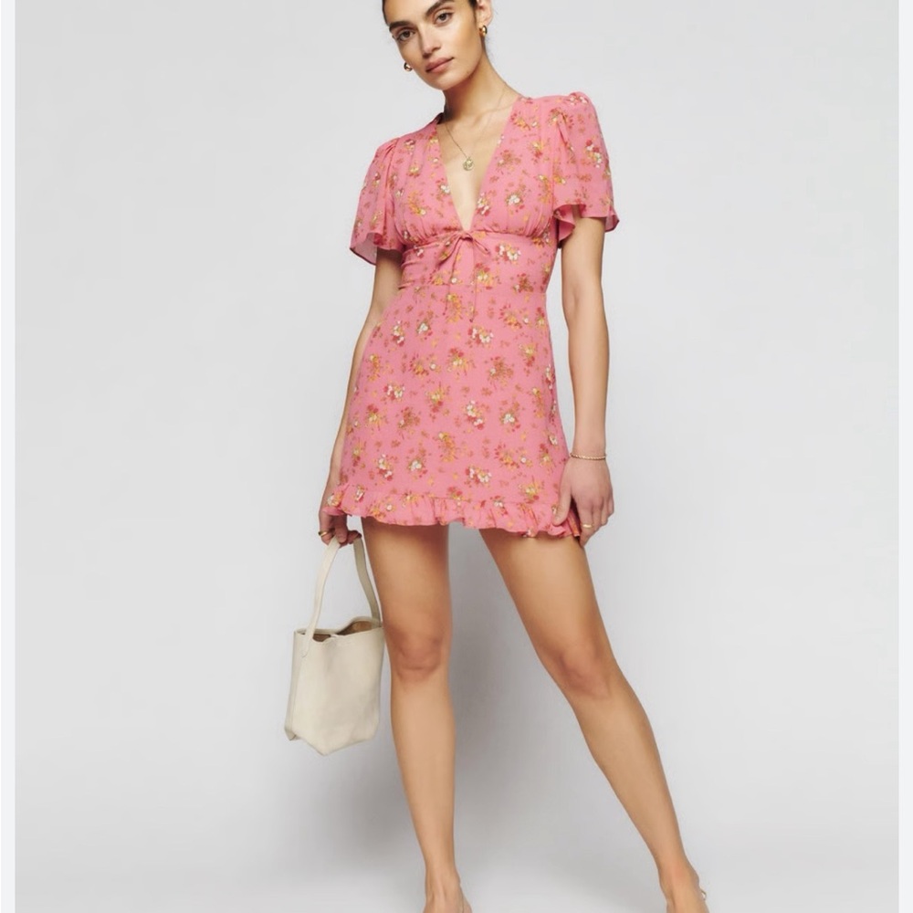 Reformation Floral Dress in Rosato